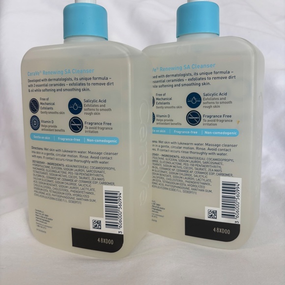 CeraVe Renewing SA Cleanser Value Size Set of Two Each 16 oz - Picture 3 of 3